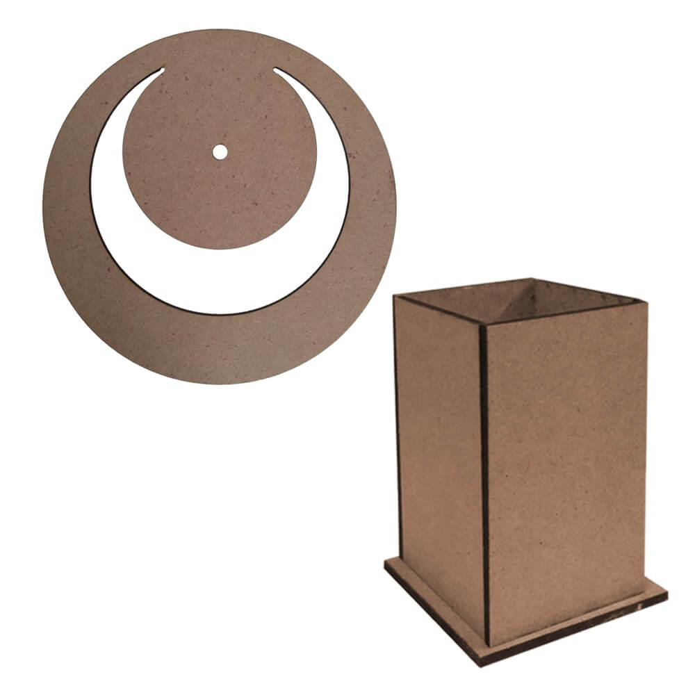 MDF Moon Clock and MDF Pen stand 1 Set